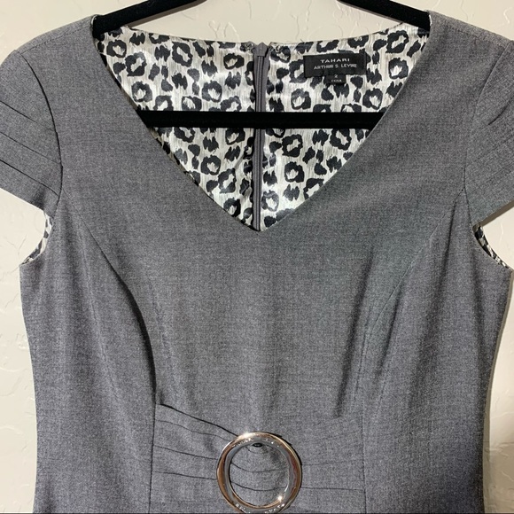Tahari Gray Dress with Pockets - Picture 3 of 3